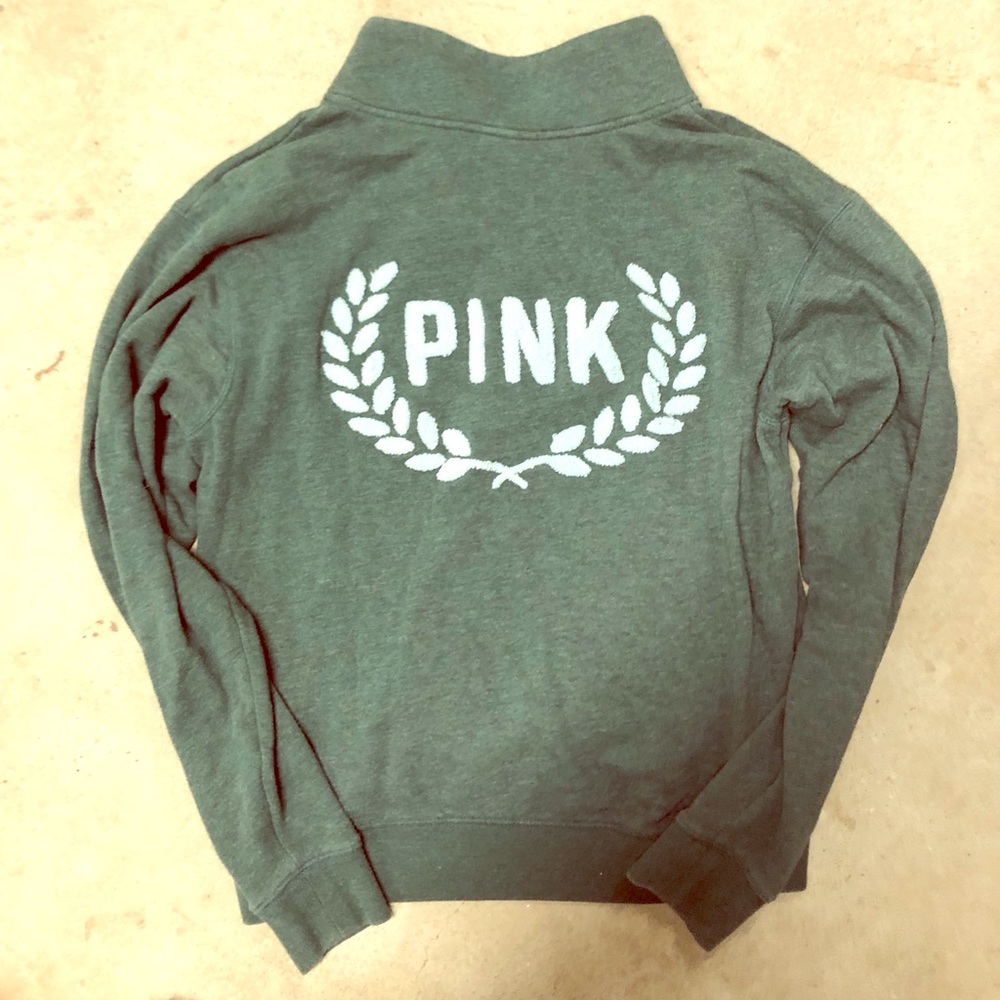 PINK Victoria Secret HALF ZIP UP JACKET GREEN